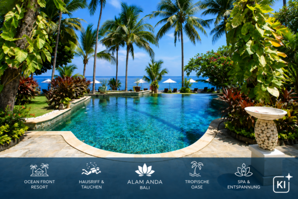 Bali – Alam Anda Ocean Front Resort & Spa 4-Sterne – Exklusives Tauch- und Wellnessparadies im Nordosten Balis