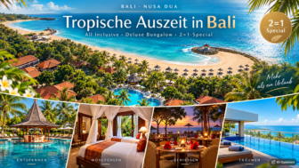 Indonesien: Bali – Bali Tropic Resort & Spa – 16 Tage inklusive Flug und Bungalow Deluxe mit All Inclusive ab 2.288 €