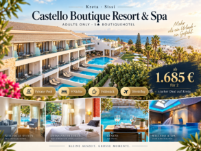 Griechenland: Kreta – Sisi – Castello Boutique Resort & Spa 5 Sterne – 10 Tage inklusive Flug Doppelzimmer Superior Privater Pool ab 876,50 €