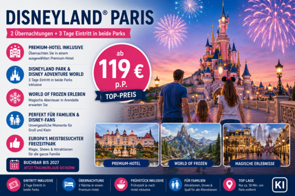 Disneyland® Paris: 2 Übernachtungen & 3 Tage Eintritt in beiden Parks ab 269 € – Premium Hotel inklusive
