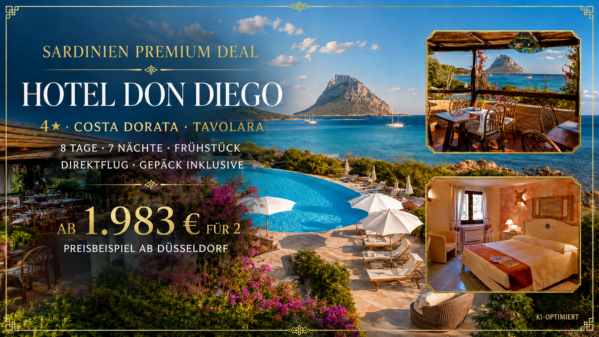Italien: Sardinien – Loiri Porto San Paolo – Don Diego 4 Sterne – 8 Tage inclusive Flug und Frühstück