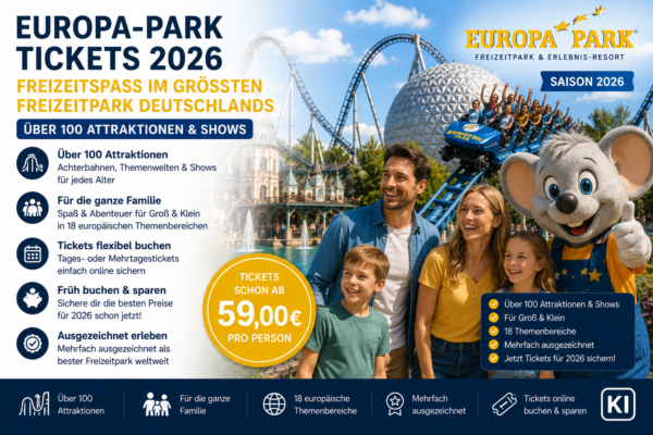 Rust – Europa-Park Tickets 2026 – Freizeitspaß im größten Freizeitpark Deutschlands