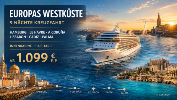 Kreuzfahrt: Mein Schiff – 9 Nächte – Europas Westküste – ab Hamburg bis Palma