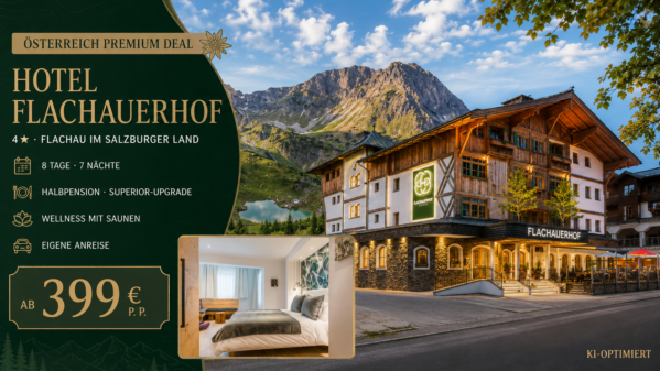 Österreich: Flachauerhof – 7=6, Upgrade auf HP und Upgrade auf DZ Superior