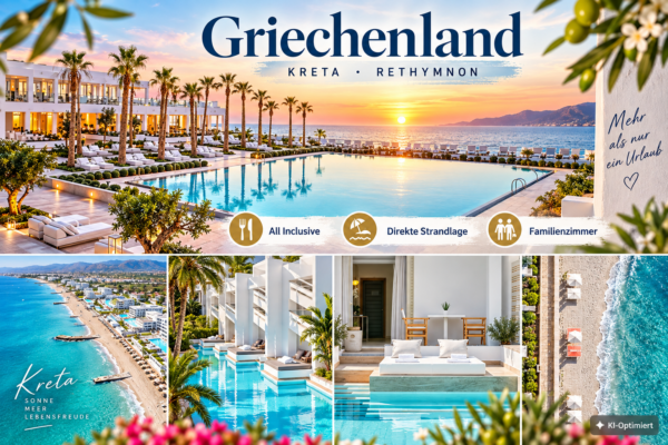 Griechenland: Kreta – Rethymno – Grecotel LUX®ME White – Flug inklusive Familienzimmer Swim Up Pool All Inclusive ab 2.600,19 €