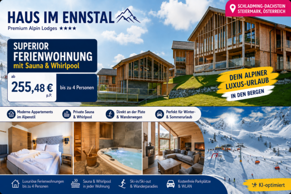 Österreich – Luxus-Ferienwohnung mit privater Sauna & Whirlpool in Schladming-Dachstein
