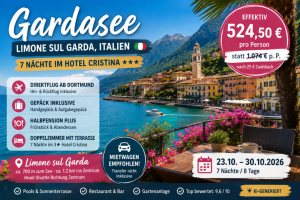 Italien: Oberitalienische Seen – Gardasee, Limone sul Garda – Hotel Cristina