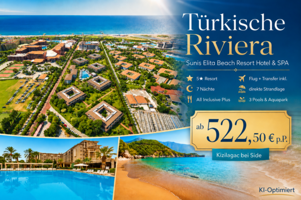 Türkei: Kizilagac – Türkische Riviera – Sunis Elita Beach Resort Hotel & SPA