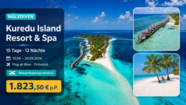 Malediven: Kuredu Island Resort & Spa 4 Sterne – Lhaviyani Faadhippolhu Atoll-Malediven