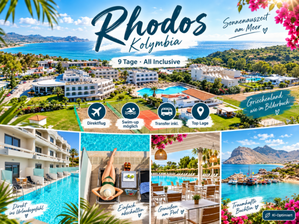 Griechenland: Rhodos – Kolymbia – Leonardo Kolymbia Resort – Rhodes – 9 Tage Flug inklusive Doppelzimmer Swim Up All Inklusiver ab