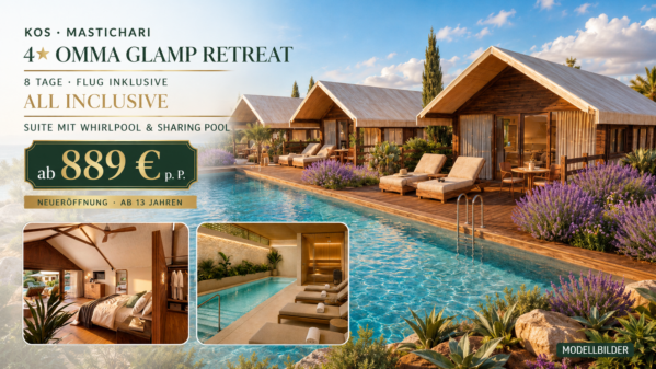 Kos: OMMA Glamp Retreat – Suite mit Whirlpool – 8 Tage All Inclusive