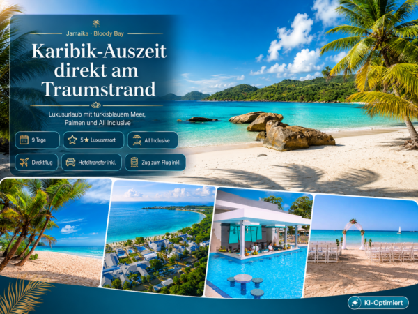 Jamaika: Savanna-la-Mar-Westküste – 5 Sterne RIU Palace Tropical Bay – 9 Tage inklusive Flug und All Inclusive 1.915 €