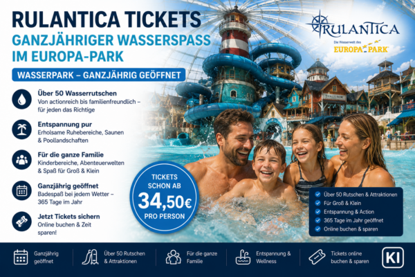Rust – Rulantica Tickets – Ganzjähriger Wasserspaß im Europa-Park Wasserpark * ganzjährig geöffnet