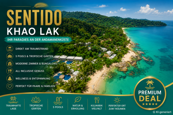 Thailand – Sentido Khao Lak – 15 Nächte direkt am Traumstrand mit Flug und Halbpension