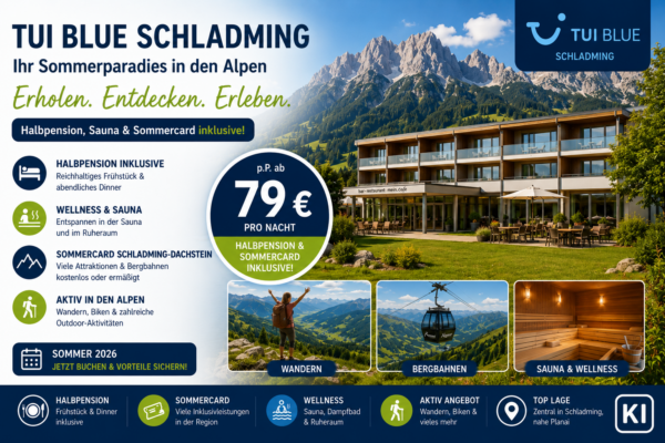 Österreich – Schladming – TUI BLUE Schladming – Halbpension, Sauna & Sommercard inklusive