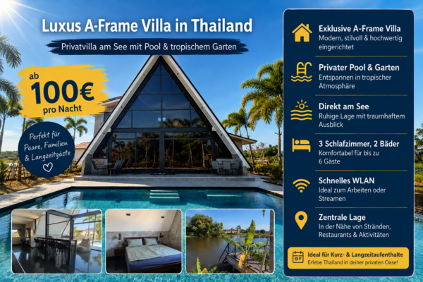 Luxuriöse Villa Thailand in Pranburi bei Hua Hin mit privatem Pool und Seezugang