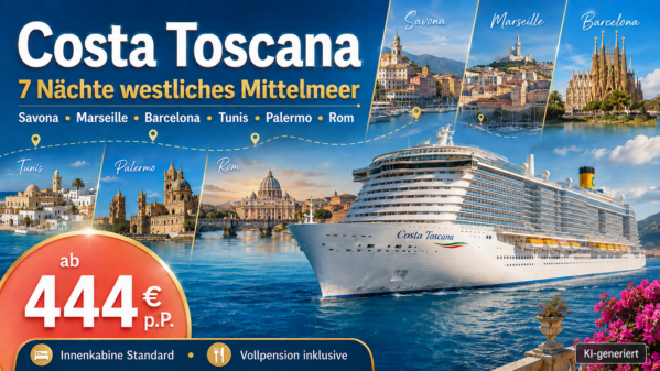 Spanien: Westliches Mittelmeer – Kreuzfahrt – Costa Toscana – Perlen im Westlichen Mittelmeer