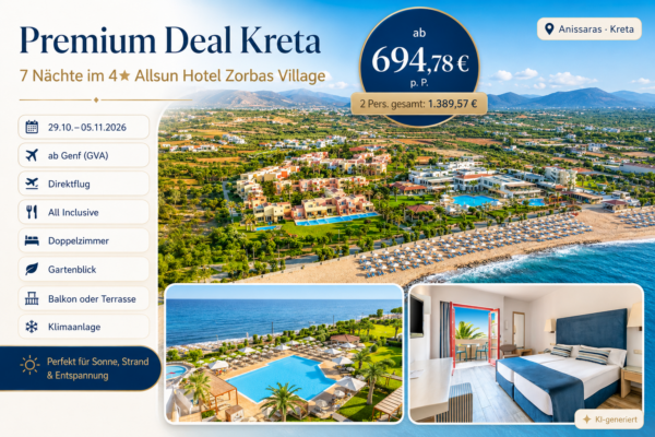 Griechenland: Kreta – allsun Hotel Zorbas Village
