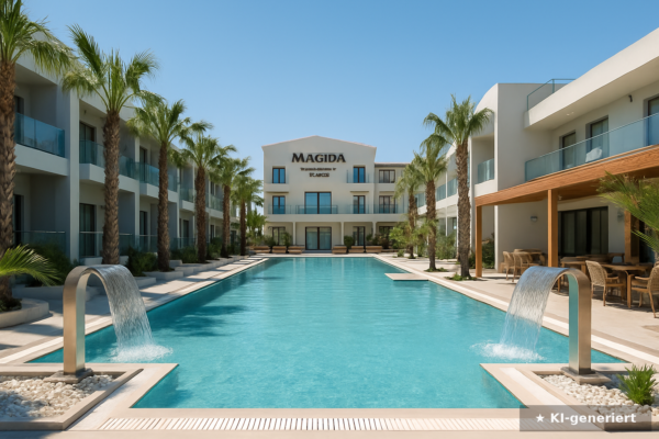 Griechenland All Inclusive Pauschalreise im 4-Sterne Magda Hotel mit Flug ab Düsseldorf * Reisezeitraum: Juni bis September 2026
