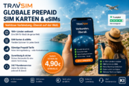 travSIM – Globale Prepaid SIM-Karten & eSIMs für nahtlose Reiseverbindung * Genießen Sie auf jeder Reise nahtlose globale Konnektivität und lassen Sie Roaming-Gebühren hinter sich.